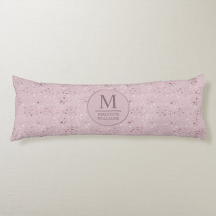 Custom Soft Blush Pastel Pink Gold Glitter Pattern Body Pillow