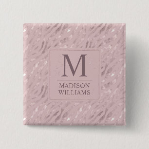Custom Soft Blush Pastel Pink Gold Glitter Pattern Button