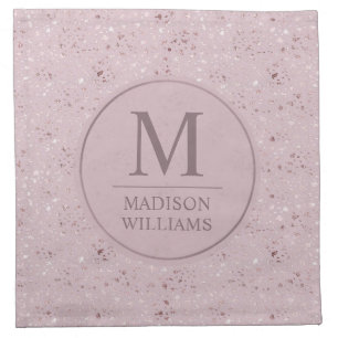 Custom Soft Blush Pastel Pink Gold Glitter Pattern Cloth Napkin