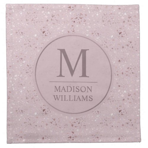 Custom Soft Blush Pastel Pink Gold Glitter Pattern Cloth Napkin