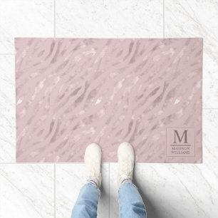 Custom Soft Blush Pastel Pink Gold Glitter Pattern Doormat