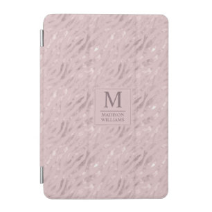 Custom Soft Blush Pastel Pink Gold Glitter Pattern iPad Mini Cover