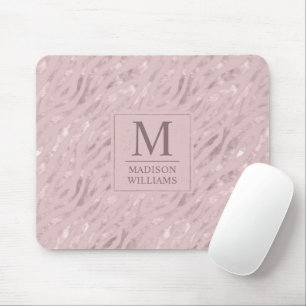 Custom Soft Blush Pastel Pink Gold Glitter Pattern Mouse Pad