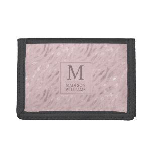 Custom Soft Blush Pastel Pink Gold Glitter Pattern Tri-fold Wallet