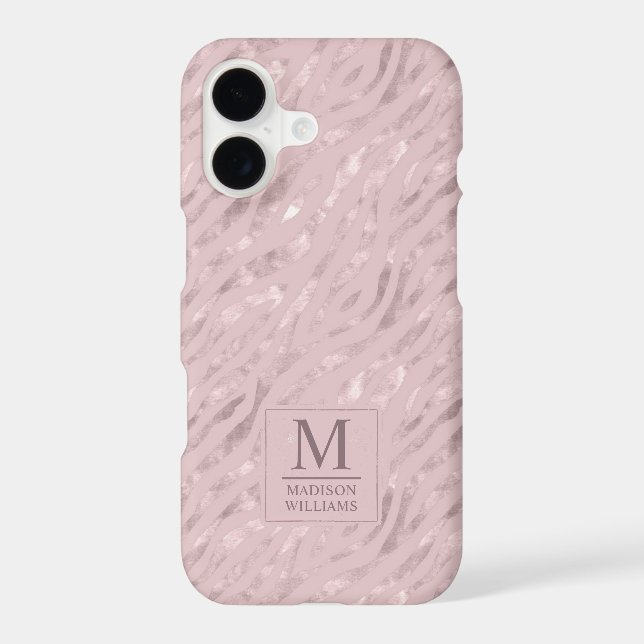 Custom Soft Blush Pink Light Gold Glitter Pattern iPhone Case (Back)