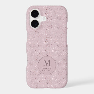 Custom Soft Blush Pink Light Gold Glitter Pattern iPhone 17 Case