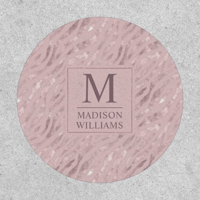 Custom Soft Blush Pink Light Gold Glitter Pattern Patch (Front)