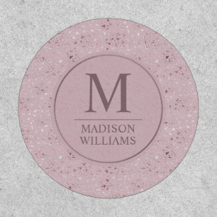 Custom Soft Blush Pink Light Gold Glitter Pattern Patch