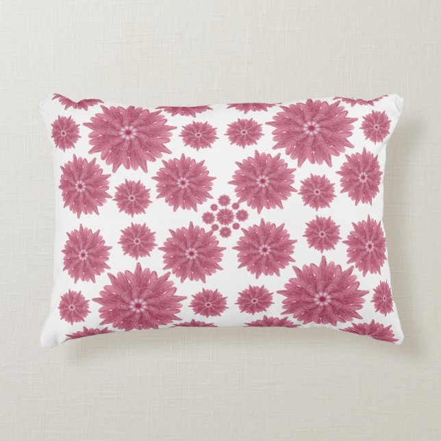 Custom Soft Dusty Pink Chrysanthemum Pattern Accent Pillow (Front)