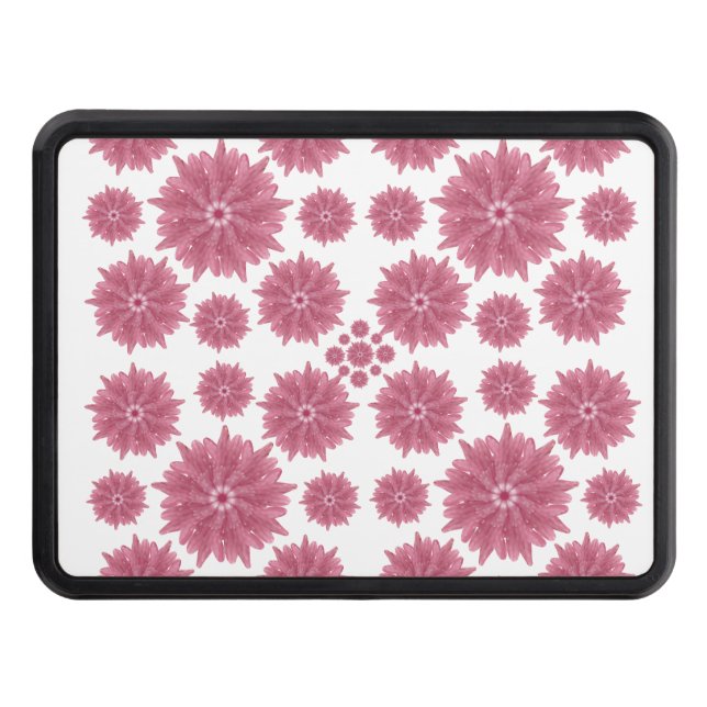Custom Soft Dusty Pink Chrysanthemum Pattern Hitch Cover (Front)