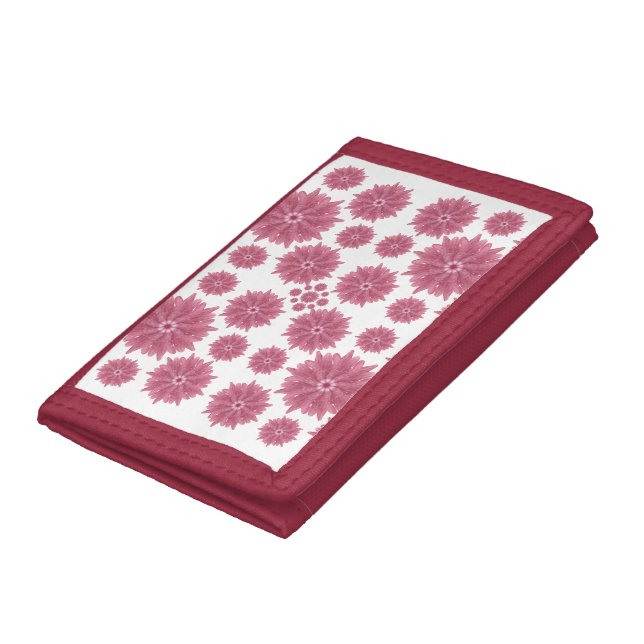 Custom Soft Dusty Pink Chrysanthemum Pattern Trifold Wallet (Bottom)