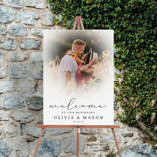 Custom Soft Overlay Script Wedding Welcome Foam Board