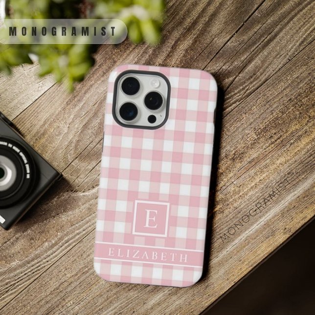Custom Soft Pastel Pink White Checkered Pattern iPhone Case (Custom Soft Pastel Pink White Checkered Pattern iPhone Case)