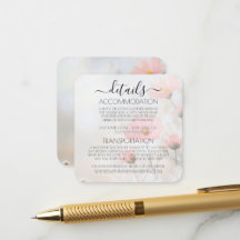 Custom Soft Red Flowers Wedding Details