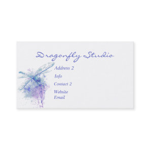 Custom Soft Watercolor Blue  Dragonfly Business Card