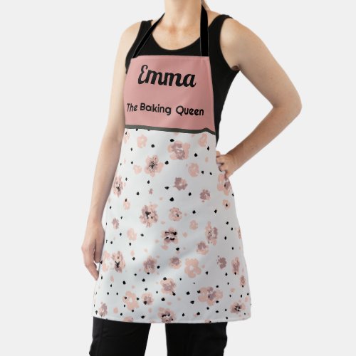 Custom soft watercolour floral apron