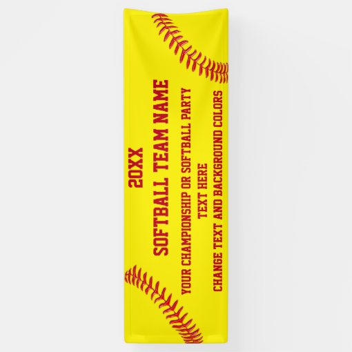 Custom Softball Banner Your Text and Colors Zazzle