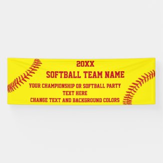 Custom Softball Banners with Your Text and Colors