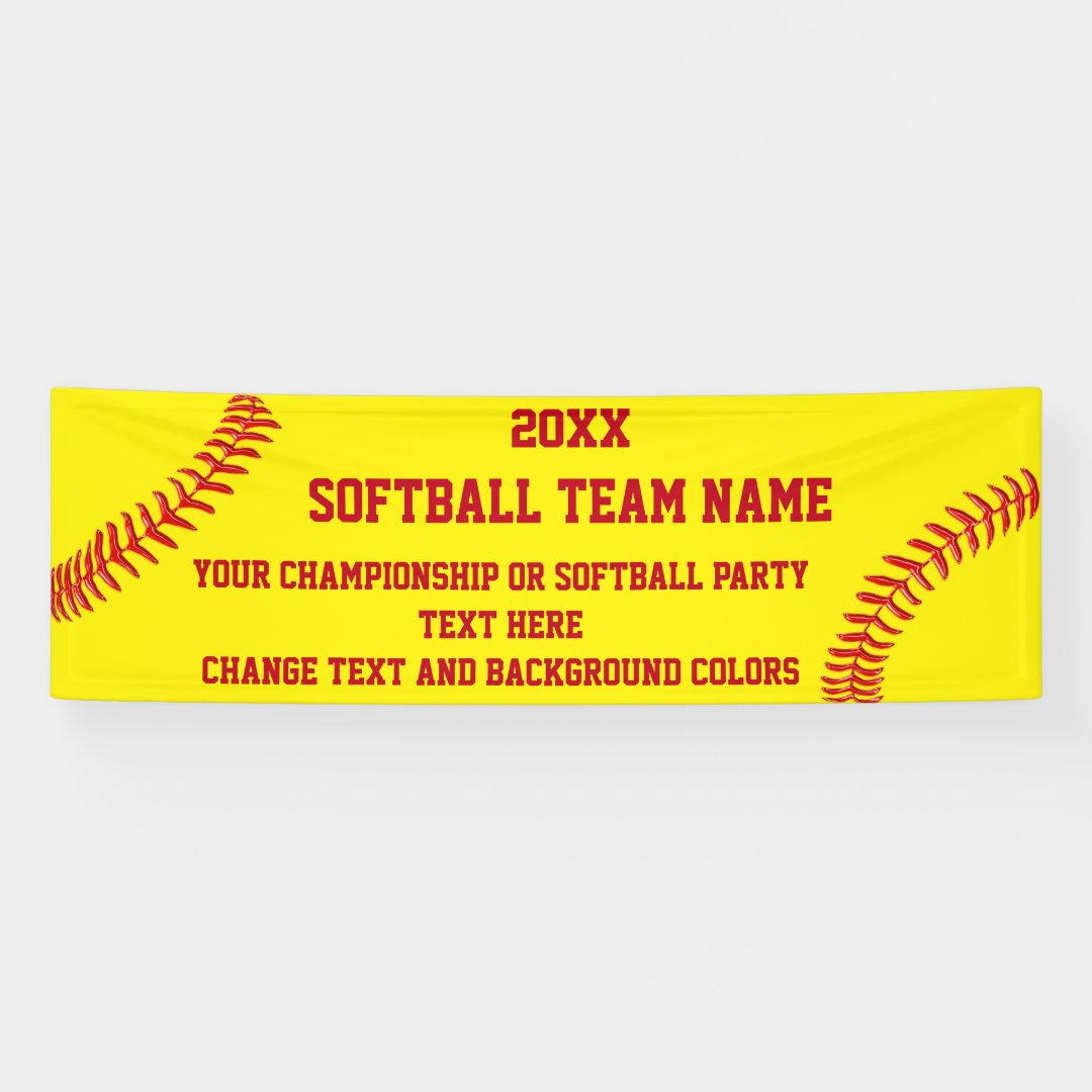 Custom Softball Banner Your Text and Colors Zazzle