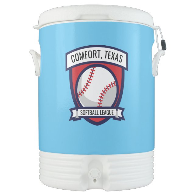 Custom Softball Baseball Logo Beverage Cooler (Front)