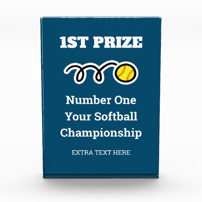 Custom softball championship trophy  acrylic award (Front)