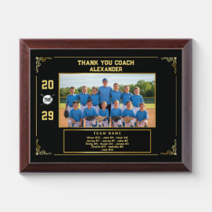 Custom Softball Coach with Team Photo & Names Award Plaque