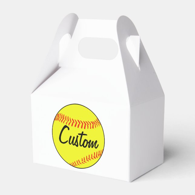 Custom Softball Favor Boxes / Goody Bags (Front Side)