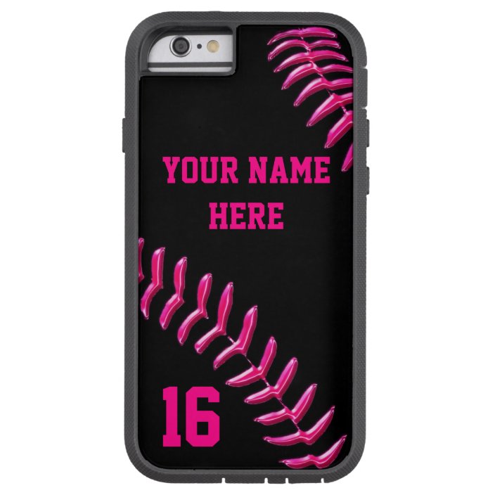 Custom Softball iPhone 6 Cases with YOUR TEXT