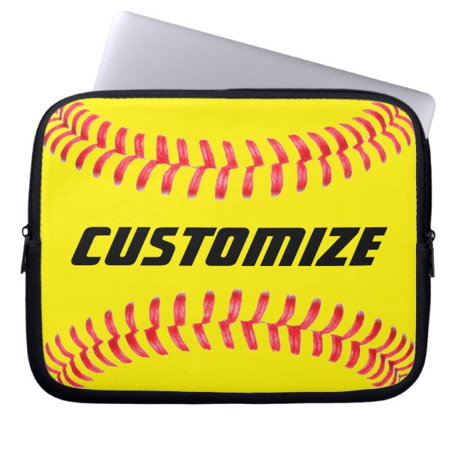 Custom Softball Laptop Sleeve (Front)