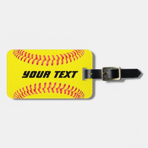 Custom Softball Luggage Tag