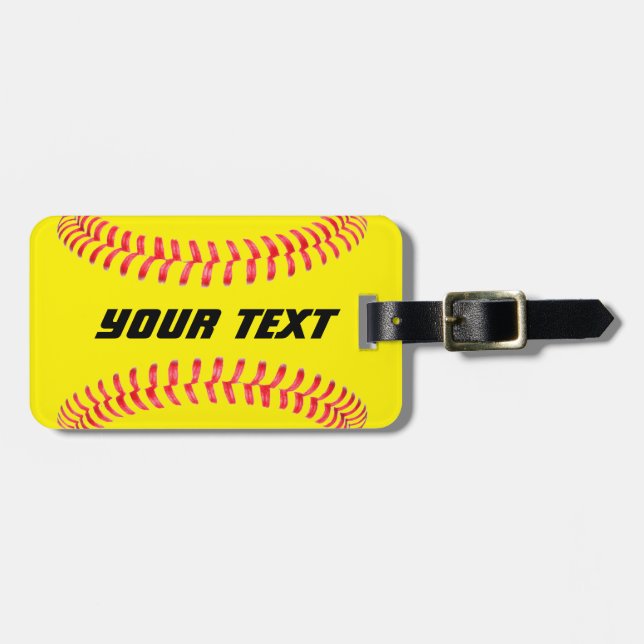 Custom Softball Luggage Tag (Front Horizontal)