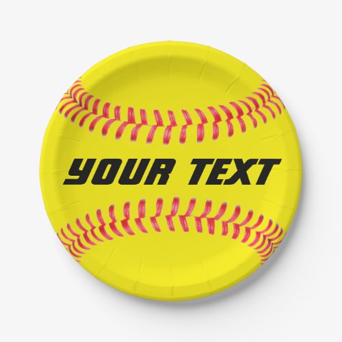 Custom Softball Paper Plates