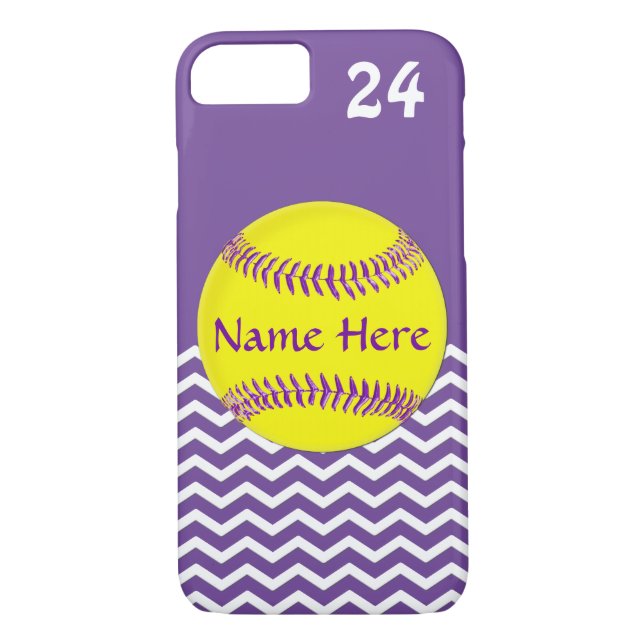Custom Softball Phone Cases Your TEXT and COLORS (Back)