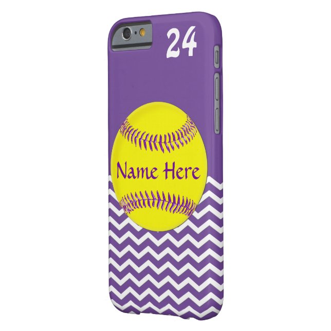 Custom Softball Phone Cases Your TEXT and COLORS (Back Left)