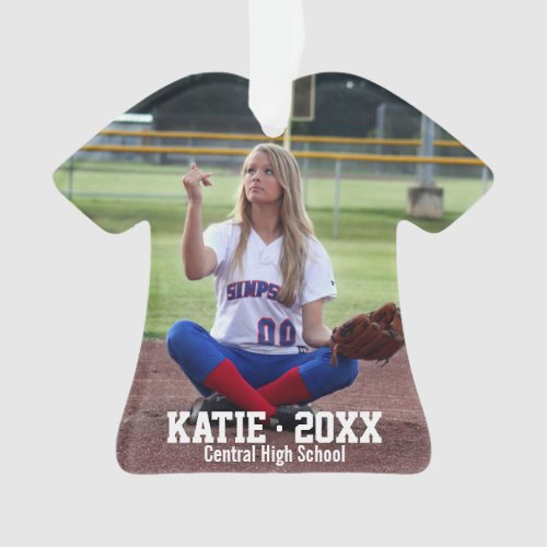 Custom Softball Player Photo Name Team Number Ornament