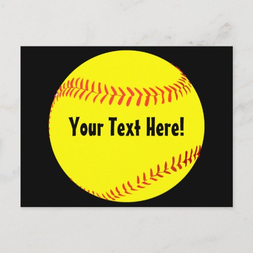 Custom Softball Postcard