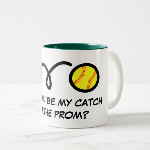 Custom softball promposal or hoco coffee mug gift
