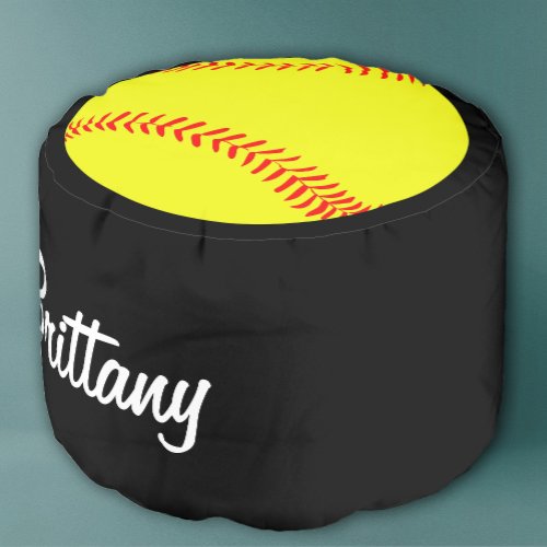 Custom Softball Round Pouf Beanbag Chair