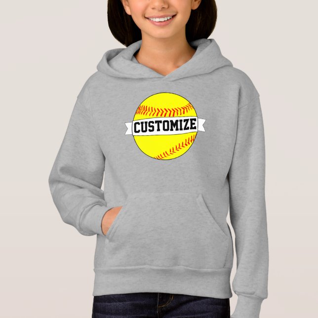 Custom Softball Team Name, Player Name and Number Hoodie Zazzle