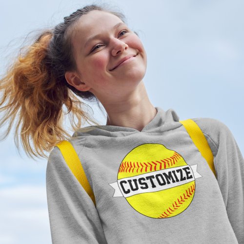 Custom Softball Team Name Player Name and Number Hoodie