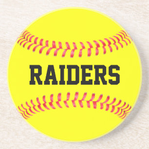 Custom Softball Team Name Text Sports Coach Player Coaster
