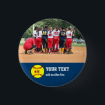 Custom Softball Team or Player Photo Name Number Button<br><div class="desc">Add your team's or player's photo,  name and number to this custom softball design.  Makes a great end of season gift to celebrate all the hard work and dedication.  If you don't see your sport please contact us at colorfulgalshop@gmail.com</div>