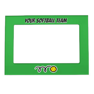 Custom softball team picture frame magnet