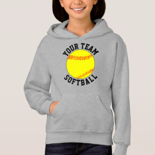 Custom Softball Team, Player Name & Number Sports Hoodie
