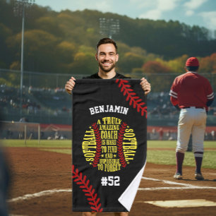 custom softball team sports amazing coach hand towel 