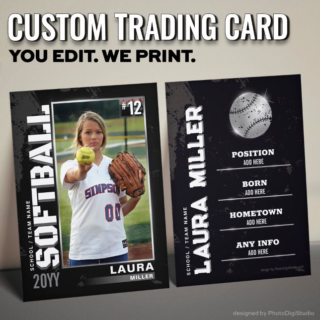 Custom Softball Trading Card, Silver Player Card (Custom Softball Trading Card, Silver Player Card)