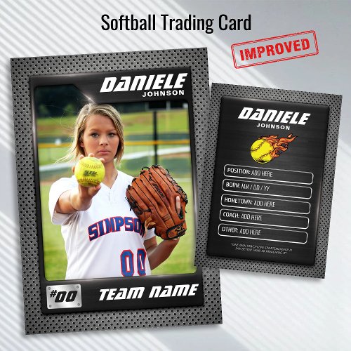 Custom Softball Trading Card Softball Card 