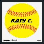 Custom Softball Wall Decal<br><div class="desc">Custom Softball Wall Decal: Add your own text to make your own personalized softball Wall Decal. These are great for softball players, coaches, parents and fans.</div>