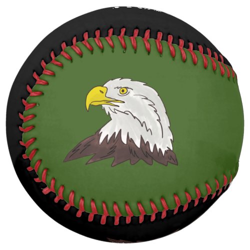 Custom softball with American eagle head logo