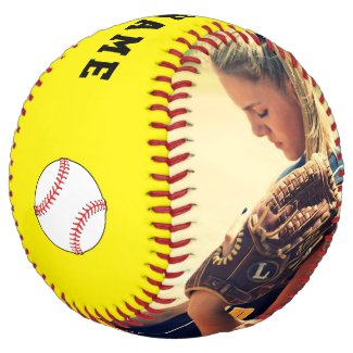 Custom Softball with Team Name Number Photo